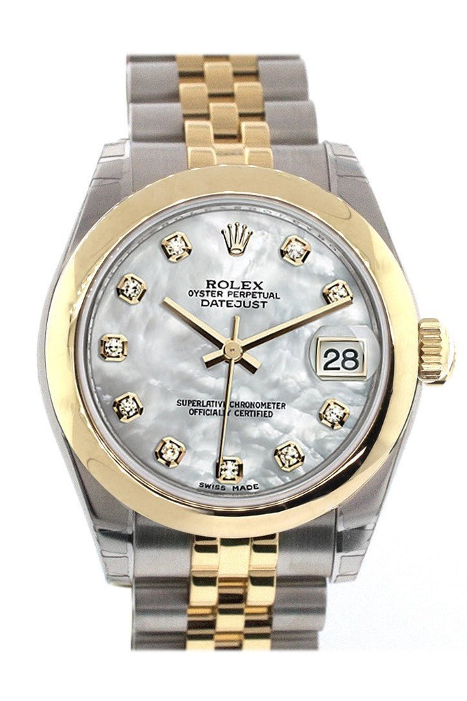 rolex oyster perpetual datejust mother of pearl diamond watch