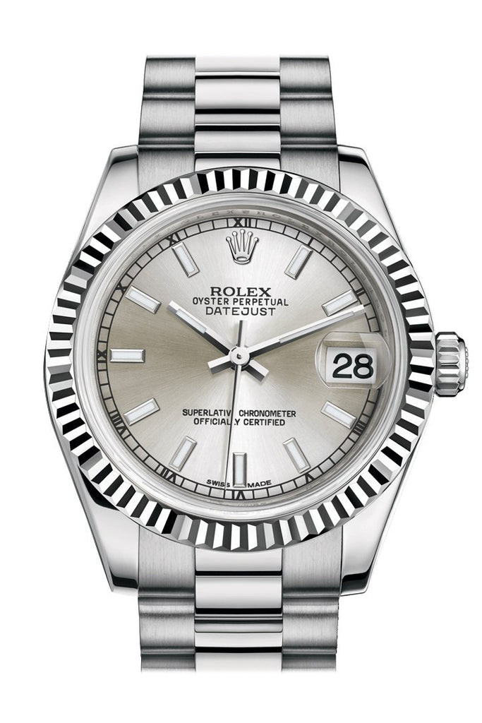 rolex 18k silver