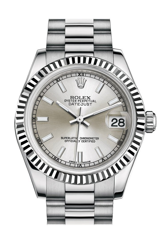 rolex datejust 31 silver dial