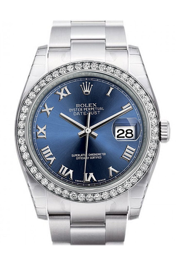 rolex blue roman dial