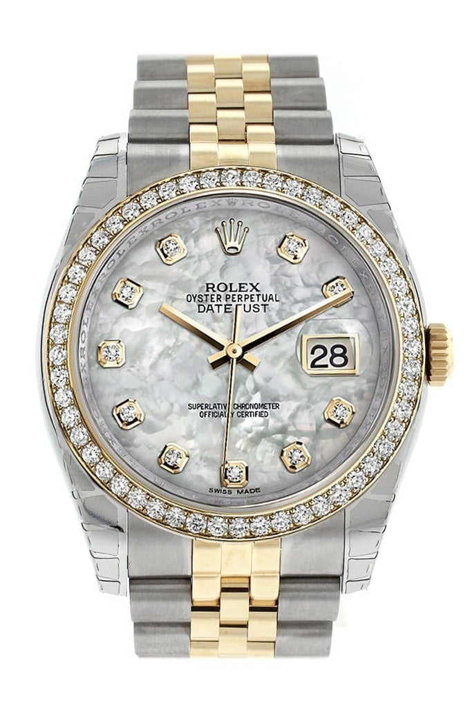 ladies rolex mother of pearl with diamonds