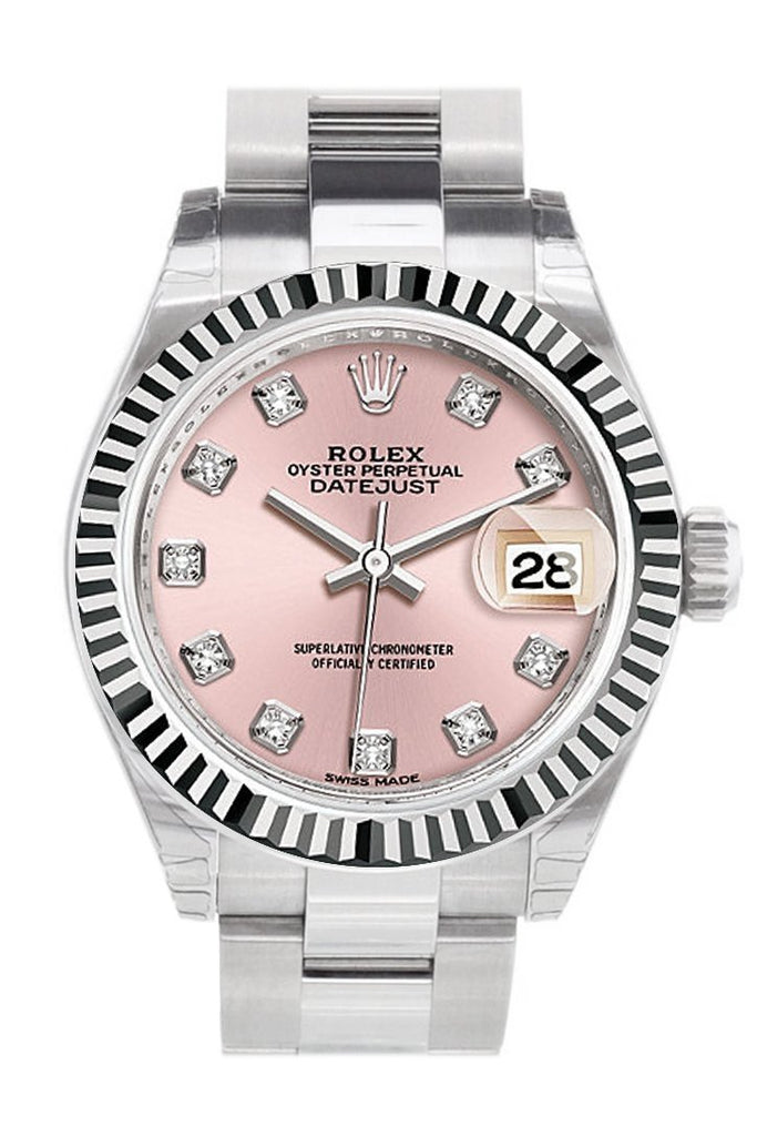 rolex women's pink face watch