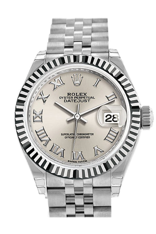 rolex datejust silver roman dial