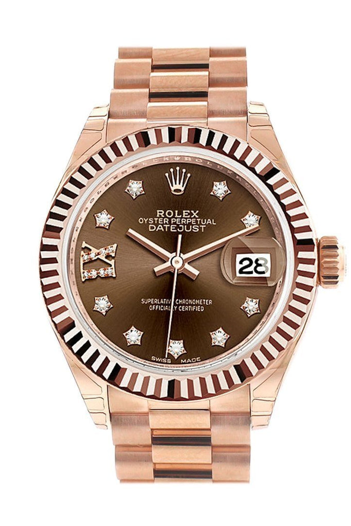 rolex datejust rose gold chocolate