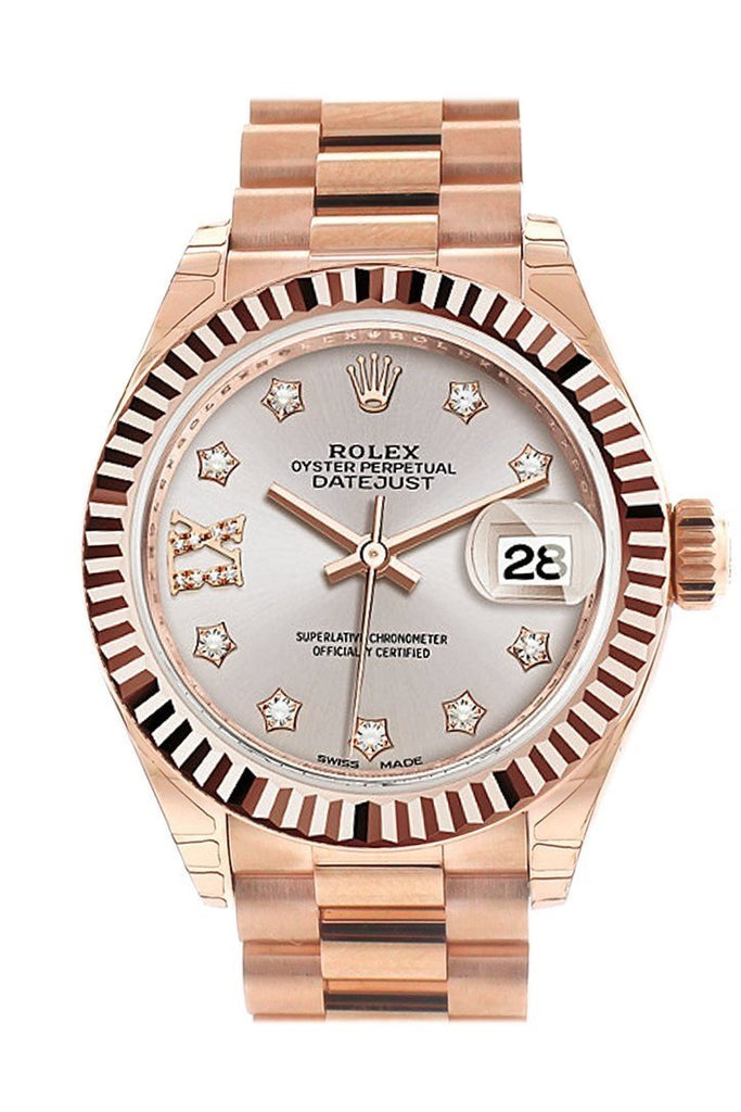 rolex datejust 28 rose gold