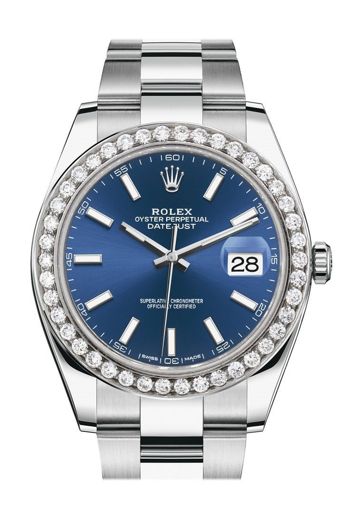 rolex blue face diamond bezel