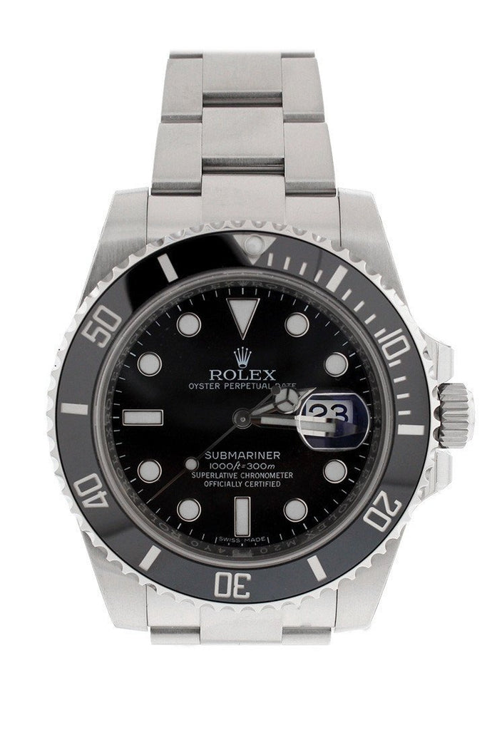 rolex submariner date black dial men's watch 116610ln