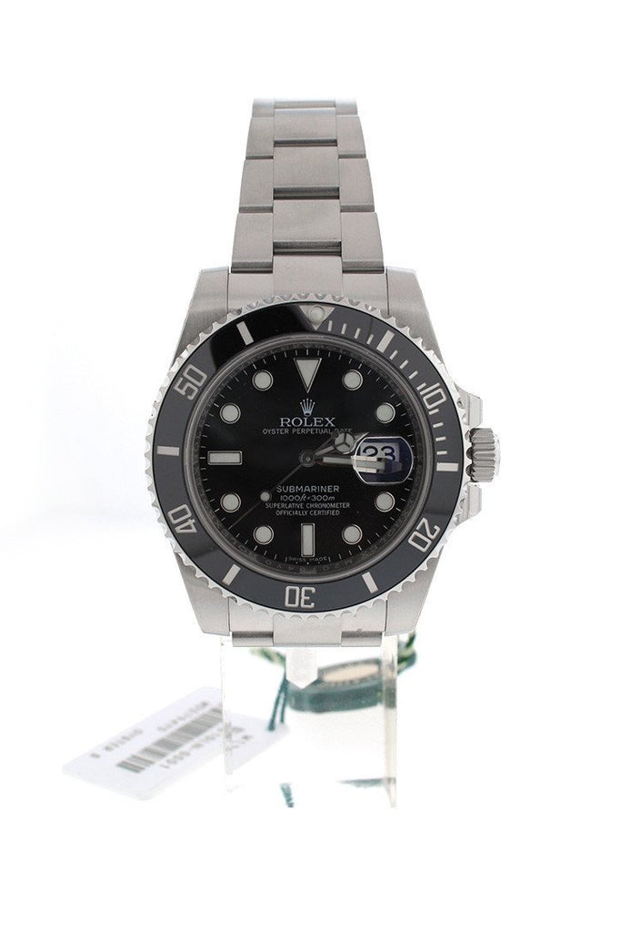 rolex submariner date black dial men's watch 116610ln