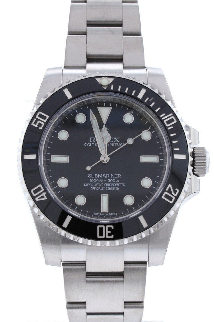 rolex submariner automatic black dial mens watch 114060