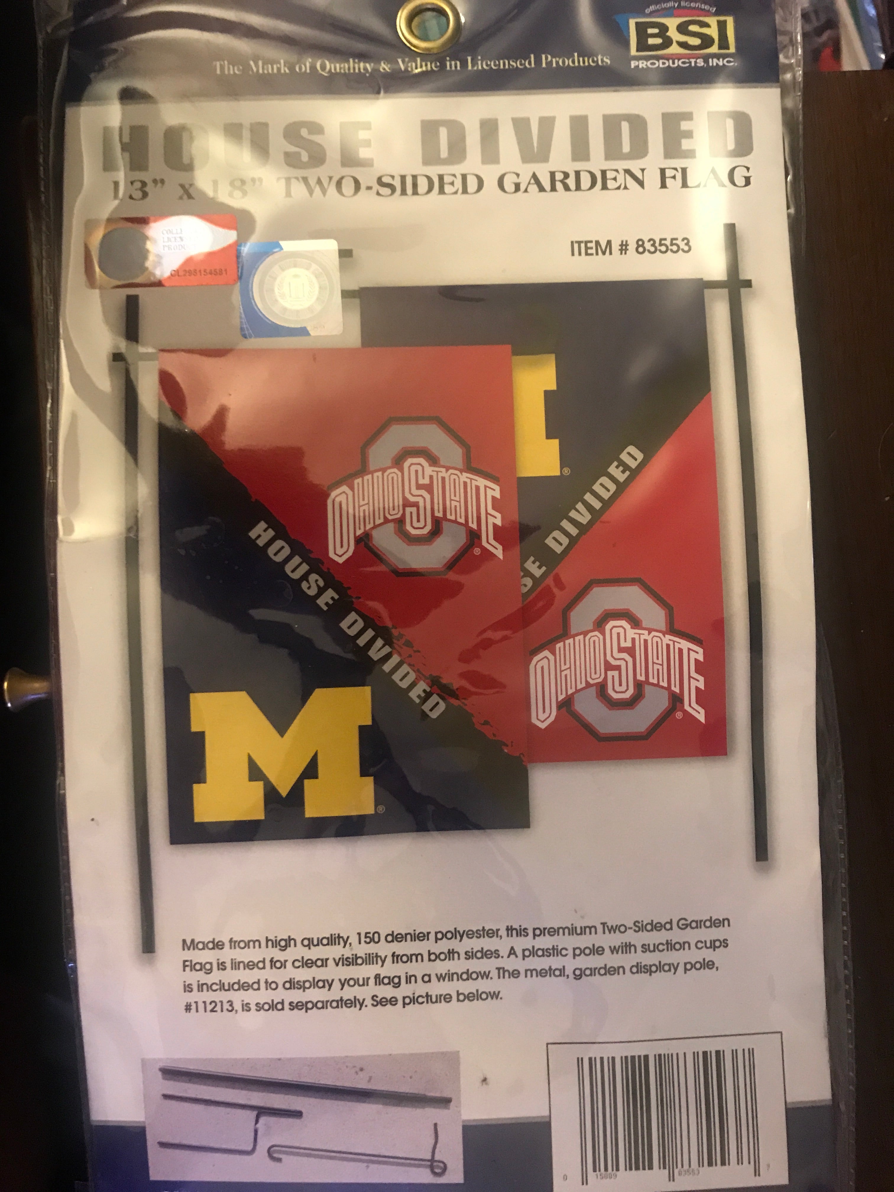 Ohio State Michigan House Divided 13x18 Garden Flag Vintage