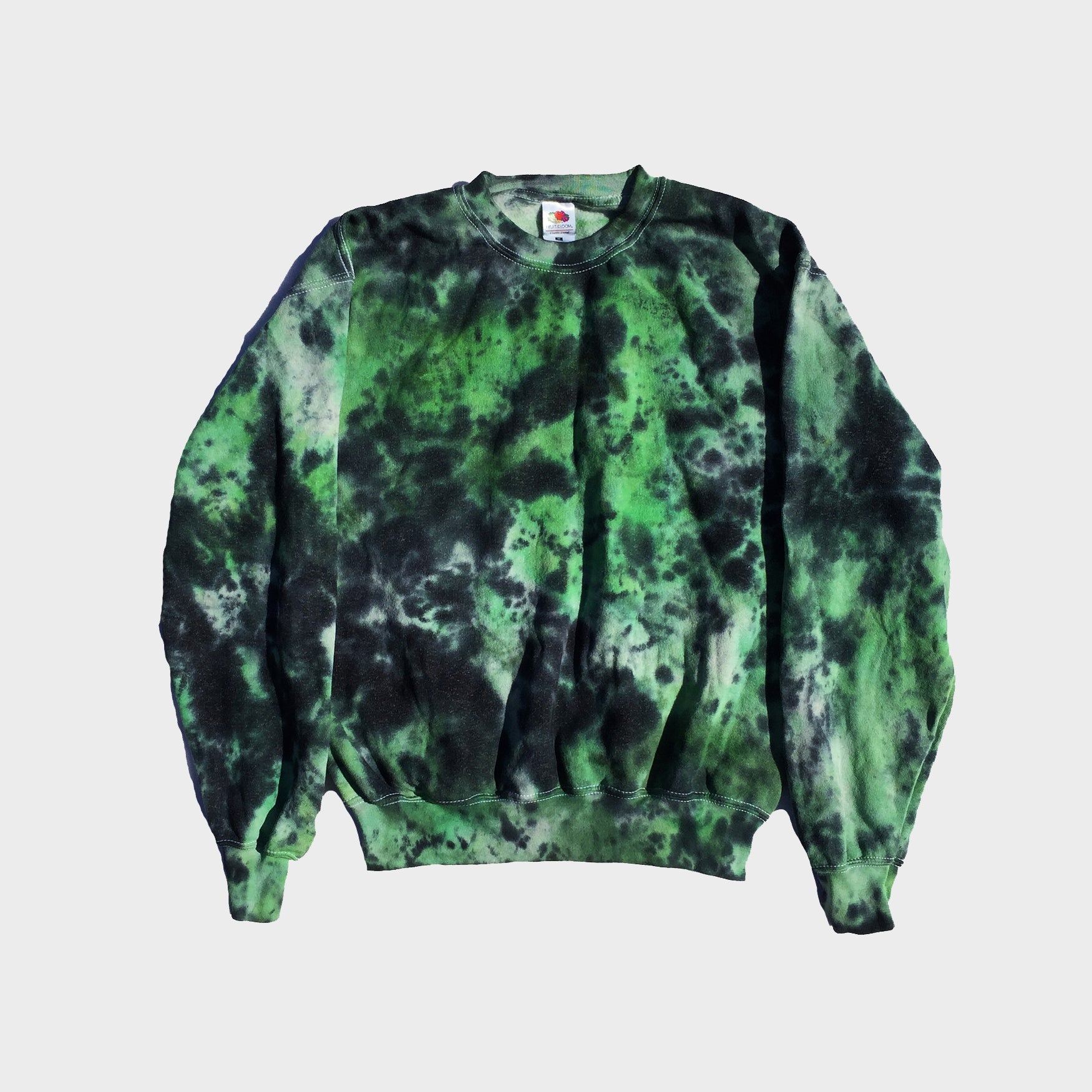 green and black tie dye hoodie