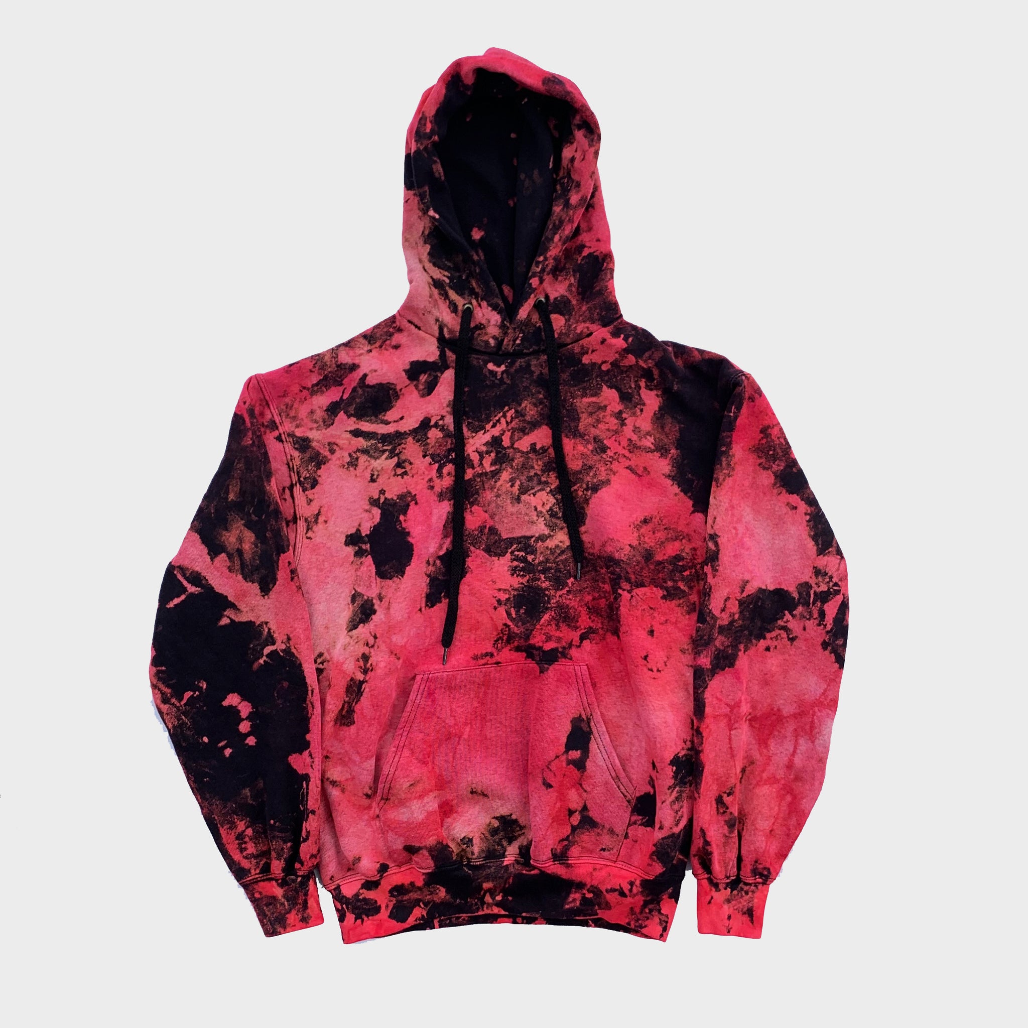 Red Black Reverse Tie Dye Hoodie Iimvclothing