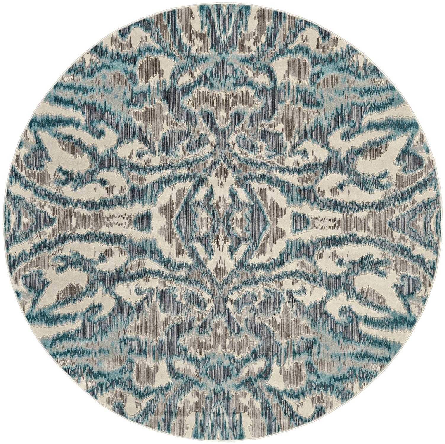 Feizy Rugs Keats 3467F Teal / Taupe Round Rug | 