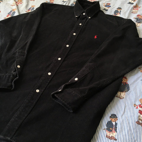 ralph lauren black corduroy shirt