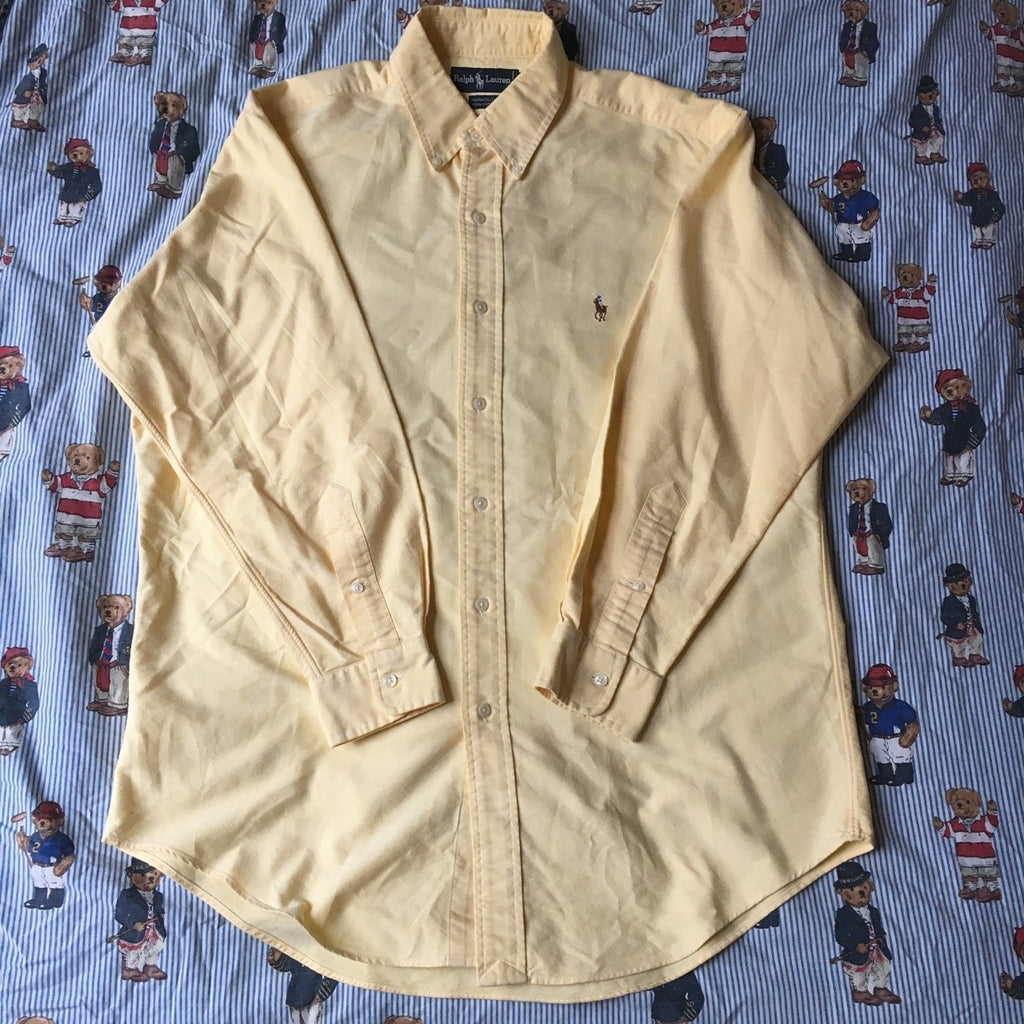 ralph lauren yellow button down shirt