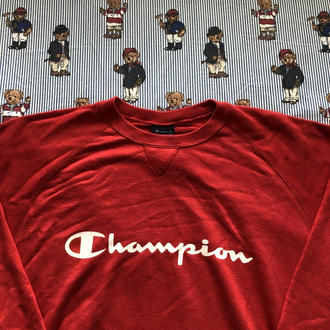 vintage red champion sweatshirt