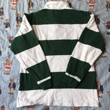 Vintage White & Green Striped Ralph Lauren Rugby Shirt (S)-Rugby Tops-DISTINCT - THREADS