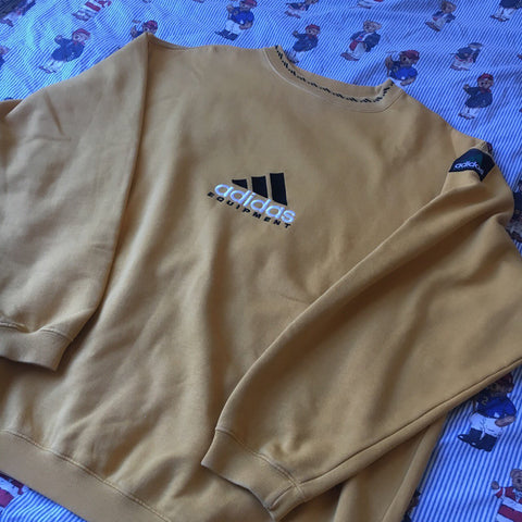 vintage yellow adidas equipment sweatshirt