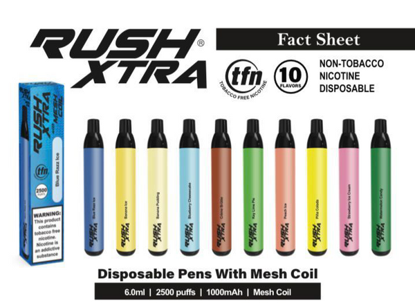 Rush Xtra Disposable Vape Pen Device Starting At 10 95 2500 Puffs Vape Central Group