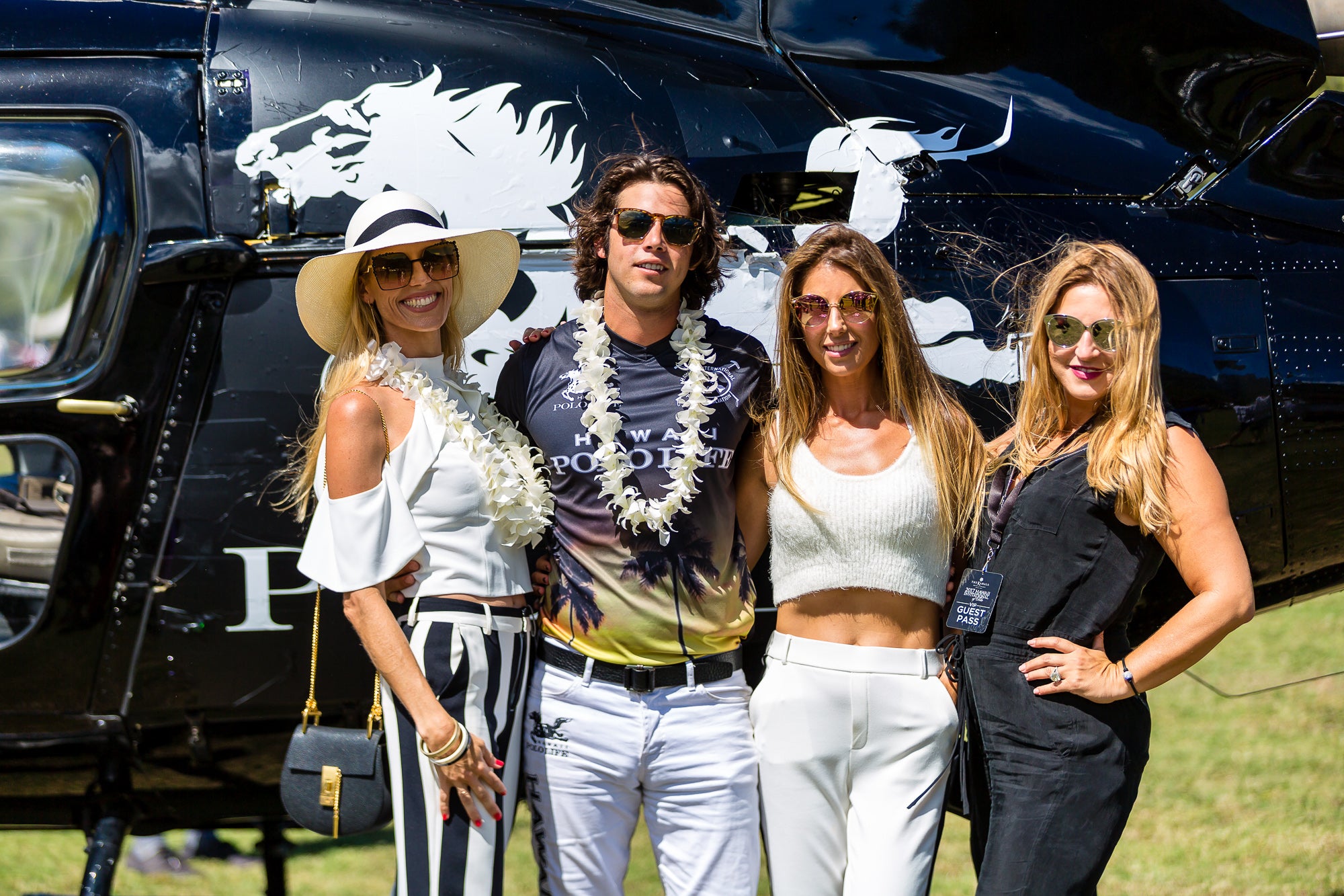 Nano Gracida with the Hawaii Polo Life Helicopter