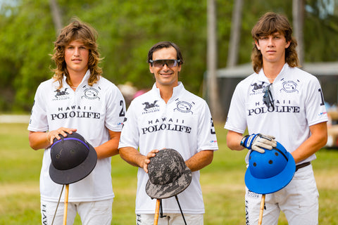 Lucas Escobar, Nico Escobar, and Tatu Gomez Romero playing for Team White of Hawaii Polo Life