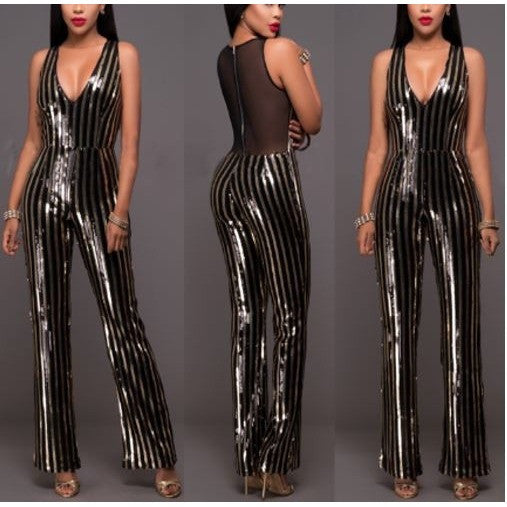 gold plunge jumpsuit