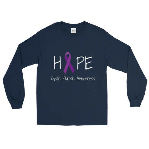 Hope Ribbon for Cystic Fibrosis Awareness Unisex Long Sleeved Shirt ...