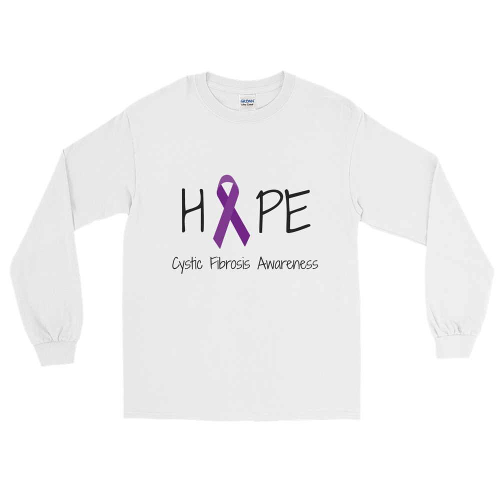 Hope Ribbon for Cystic Fibrosis Awareness Unisex Long Sleeved Shirt ...