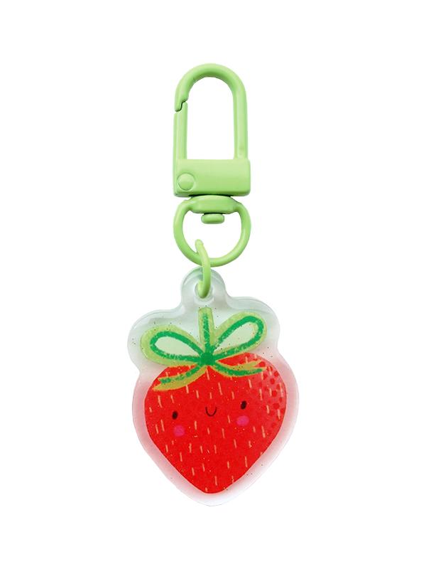 Strawberry Glitter Zipper Charm by Lizzy House