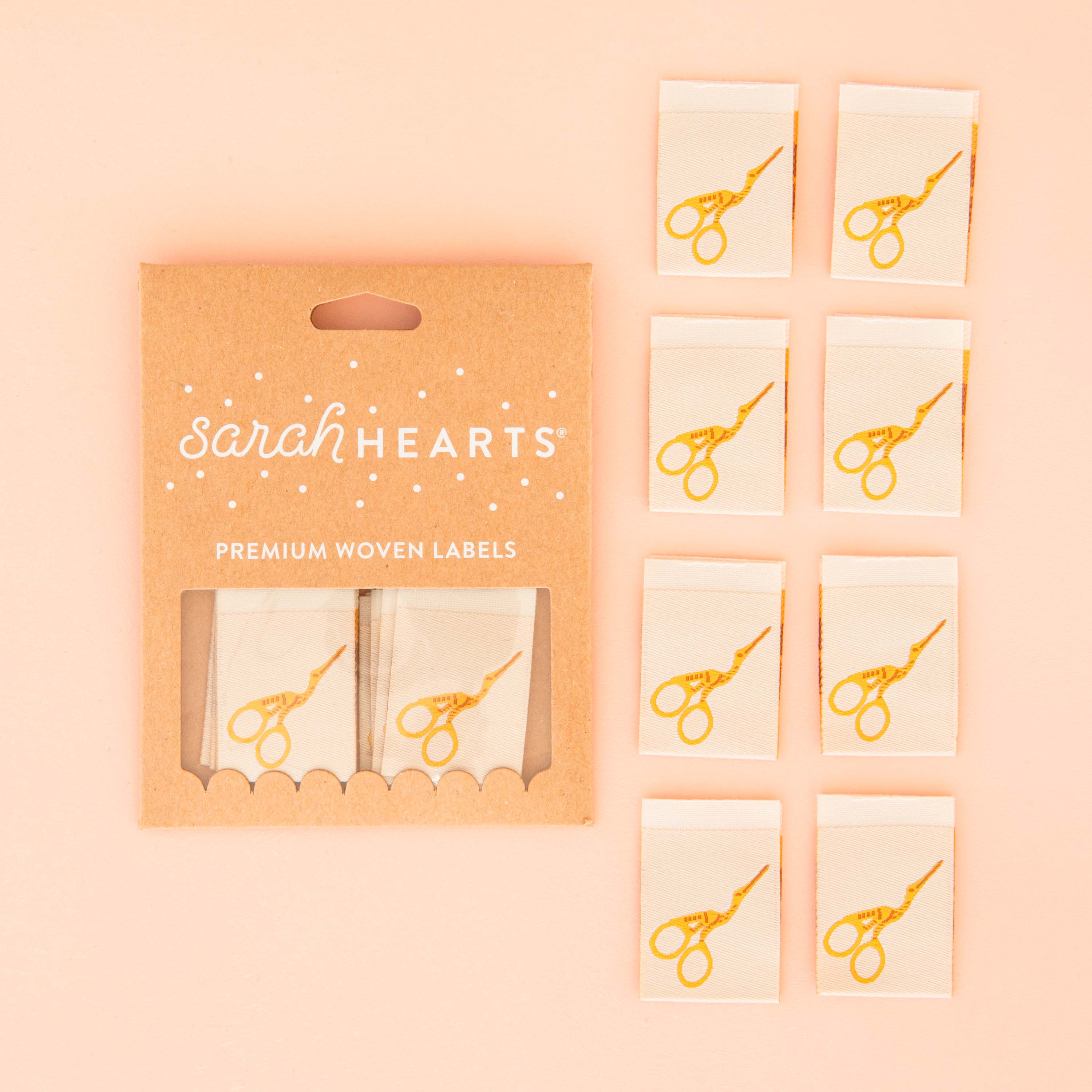 Stork Scissors Woven Labels | 8 Sew-in Labels