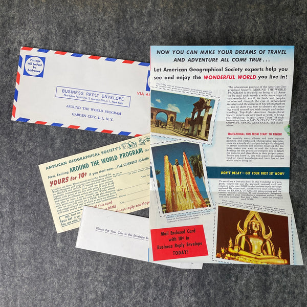 American Geographical Society's Around the World Program - vintage subscription advertisement - NextStage Vintage