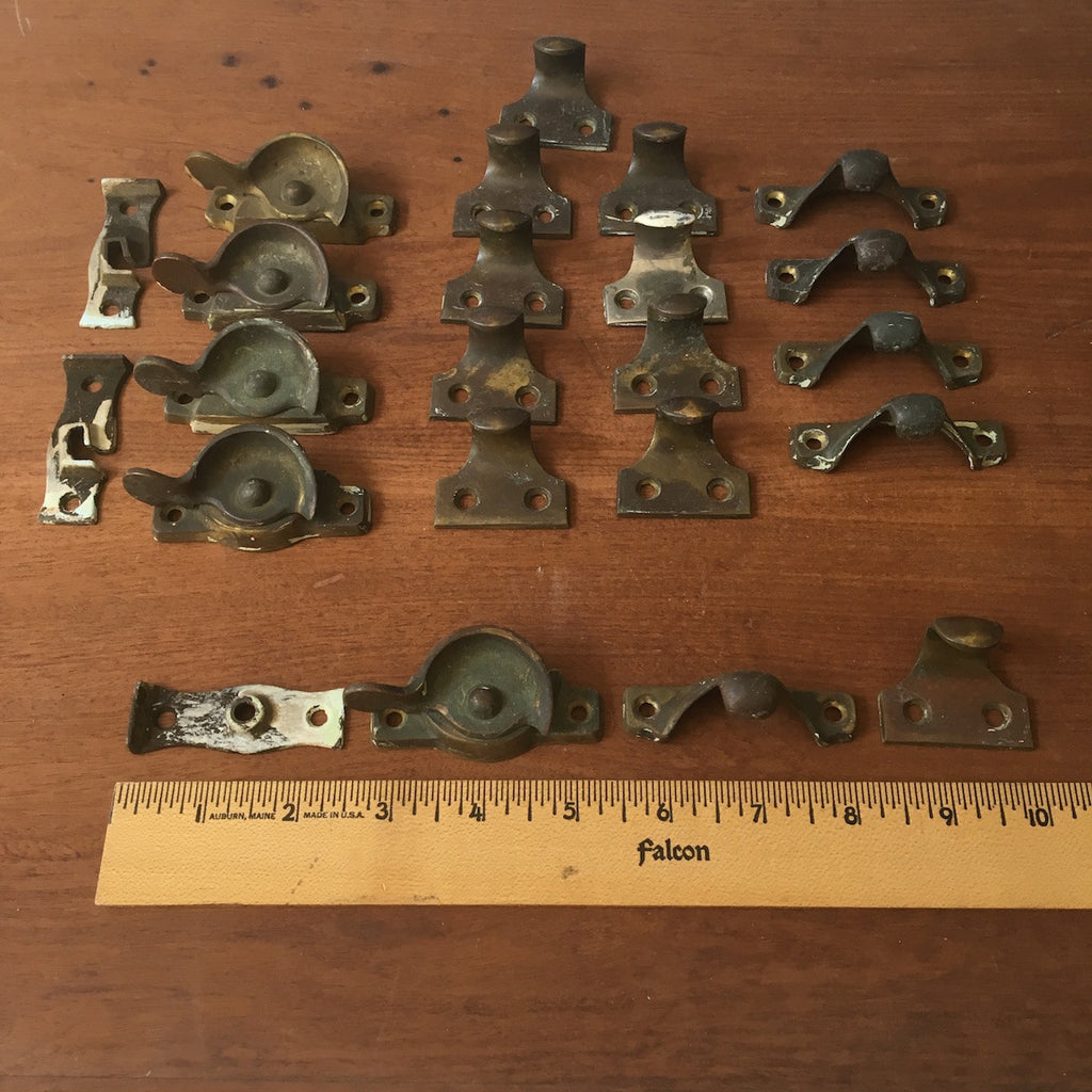 Vintage window hardware - 26 pieces - rusty, trusty and genuinely old ...