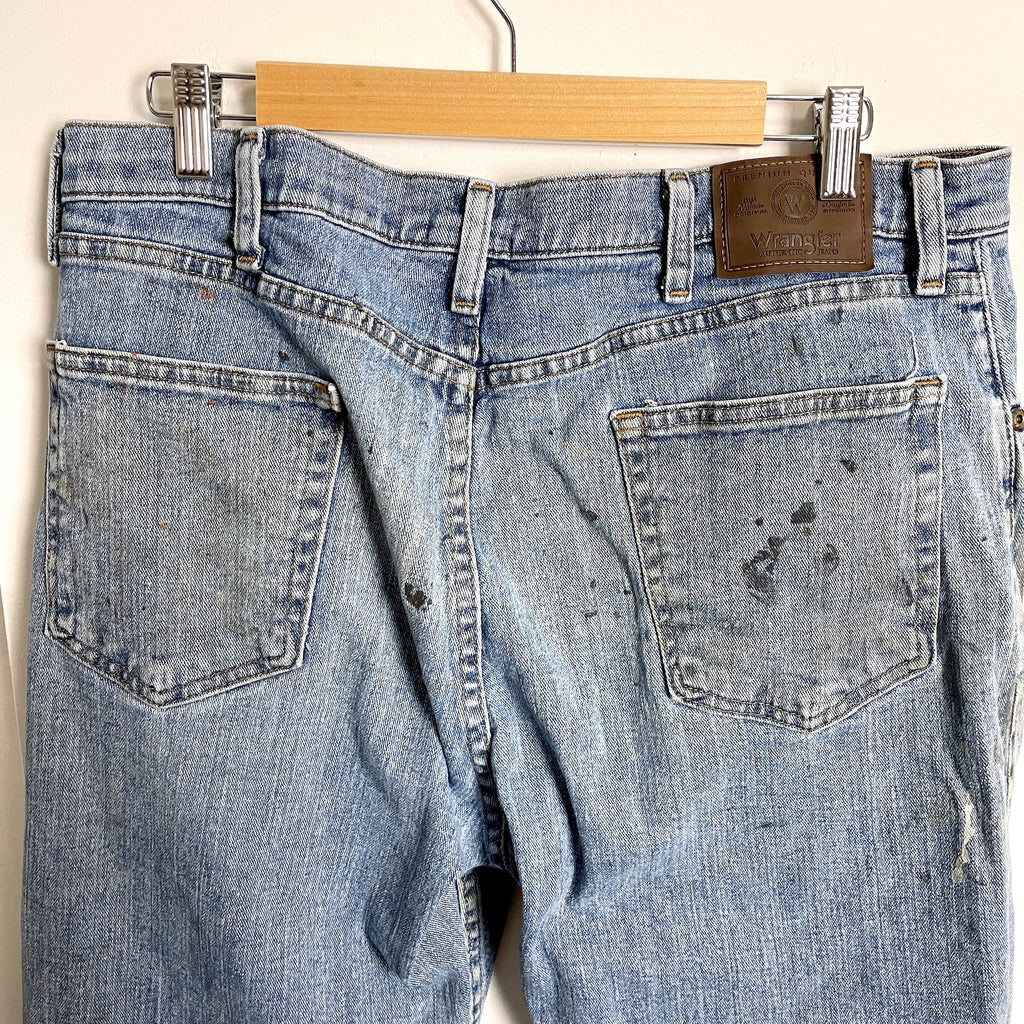 Hard working distressed Wrangler men's jeans - 36x30 relaxed fit |  NextStage Vintage