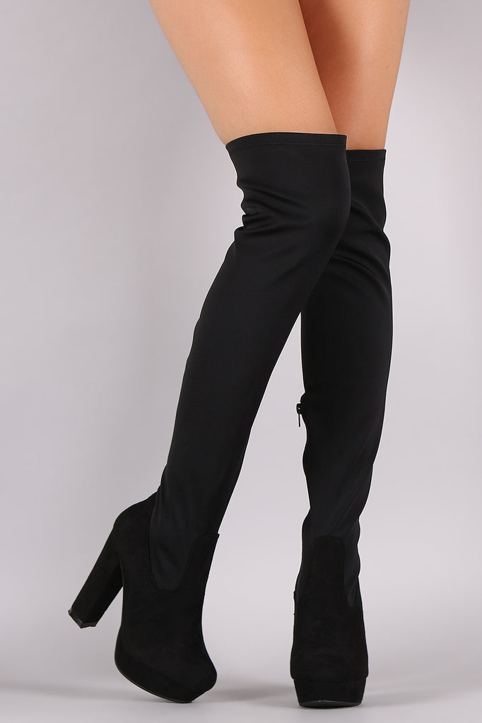 Fitted Chunky Heeled Over The Knee 