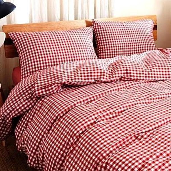 Duvet Covers Gingham Red Gingham 4pce Bonus Bed Sheet