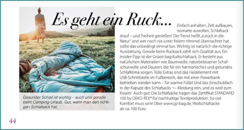 Spezialausgabe-Magazin Clarissa-Maerz 2020-Seite 44-Gruezi bag Schlafsack