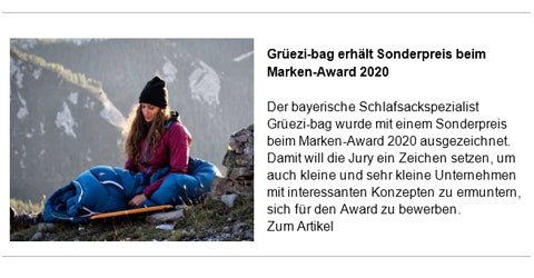 SAZsport newsletter Gruezi bag receives special prize brand award 2020 from June 2020