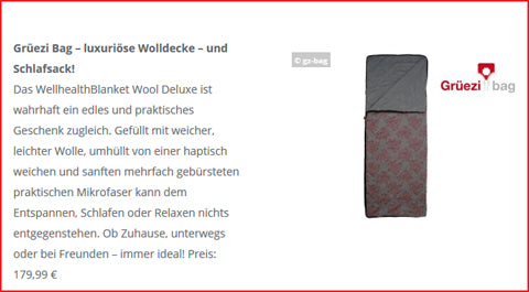 gruezi-bag-schlafsack-Wellhealth Blanket Deluxe in der Ausgabe Dez 18 des Luxury Magazin GF-Luxury