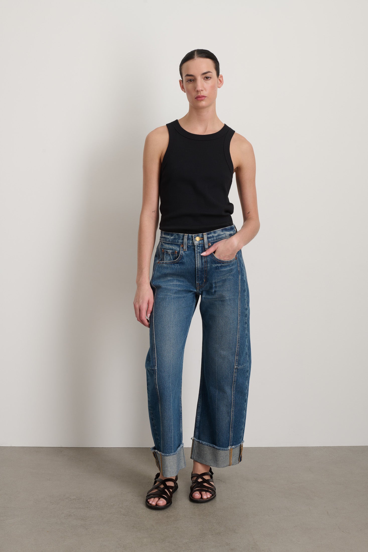 Relaxed Cuffed Lasso Jean Vista Blue - B Sides Jeans product image