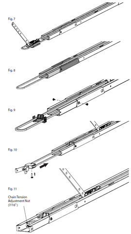 Extension kit for a Genie Chain Drive garage door opener installation instructions