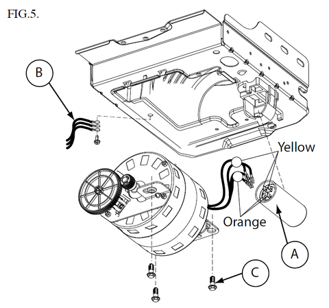 Genie garage door opener capacitor 37954R.S repalcement instructions figure 5
