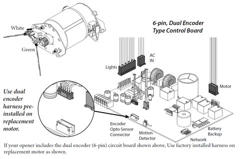 Genie Screw Drive Motor Replacement Instructions (38631A.S), Figure 8- 6 PIN Type