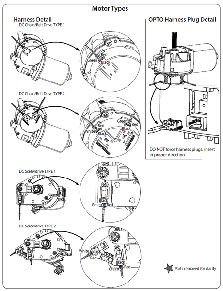 Genie motor type images for replacement circuit board 38875R4.S