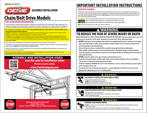 Belt_Chain Garage Door Opener Installation Poster