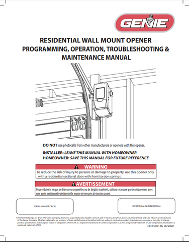 Wall Mount Owners Manual
