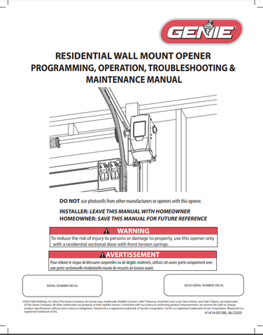 TORQUE MASTER ADAPTER KIT FOR GENIE WALL MOUNT OPENER - Overhead