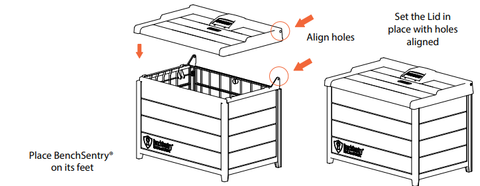 Step 7 assembling a BenchSentry by Genie Package Delivery Box