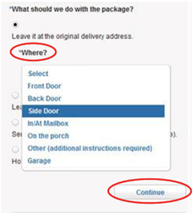 USPS Delivery Instructions