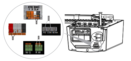 Wiring the back of the garage door opener powerhead