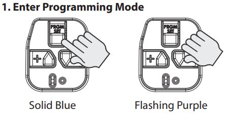 Programming buttons for a Genie garage door opener